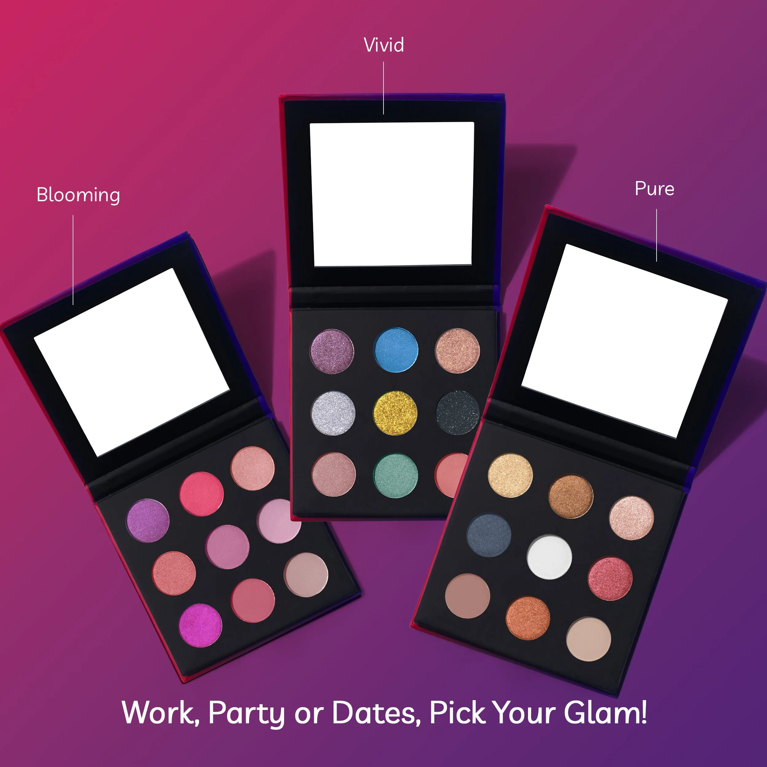 Purplle Crescent Eyeshadow Palette - Vivid | Party | High Pigmentation | Highly Blendable | Matte | Shimmer | Long lasting