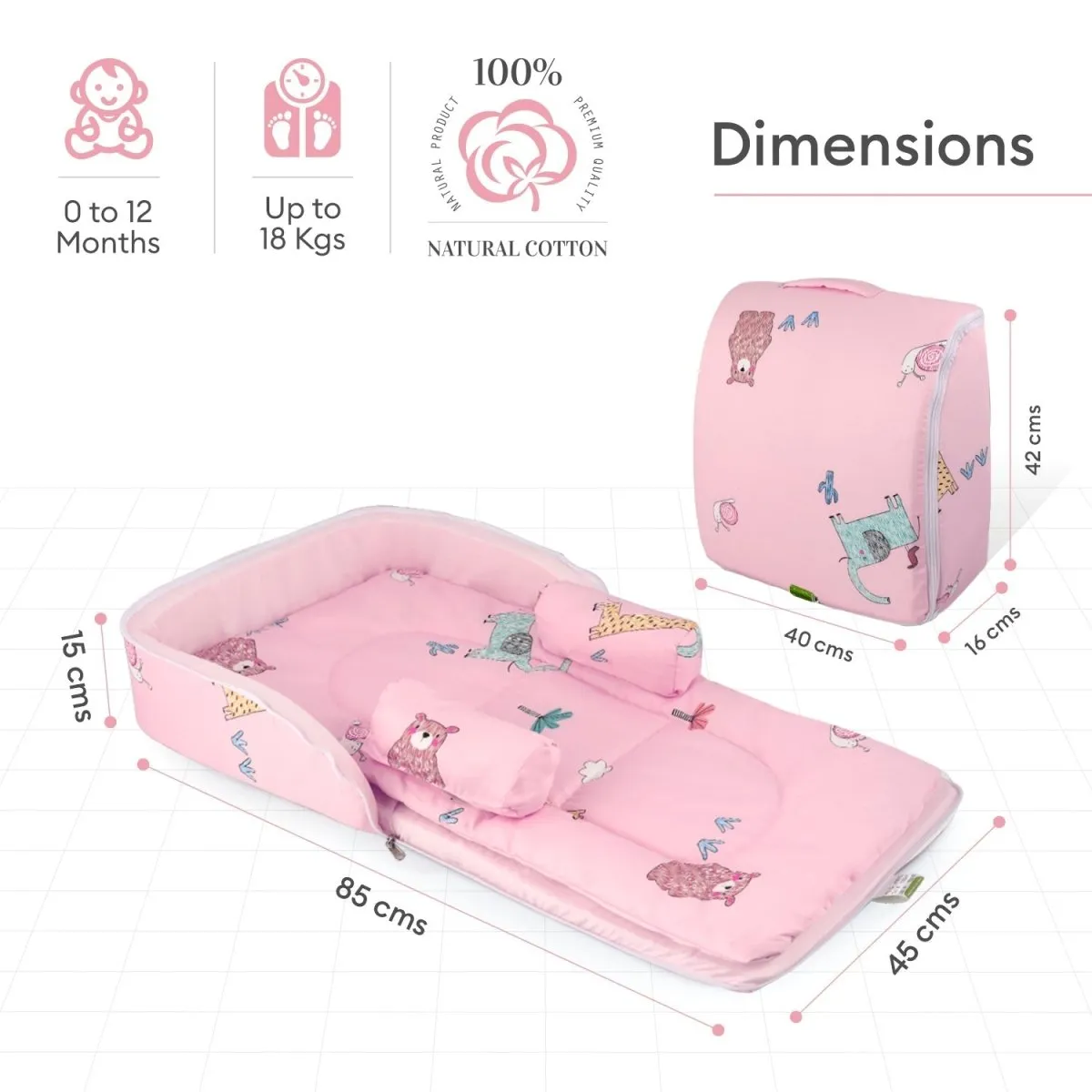 R for Rabbit Baby Nest Lite- Blush Pink