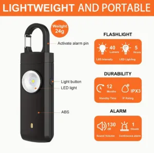 Rechargeable Personal Safety Alarm & Flashlight