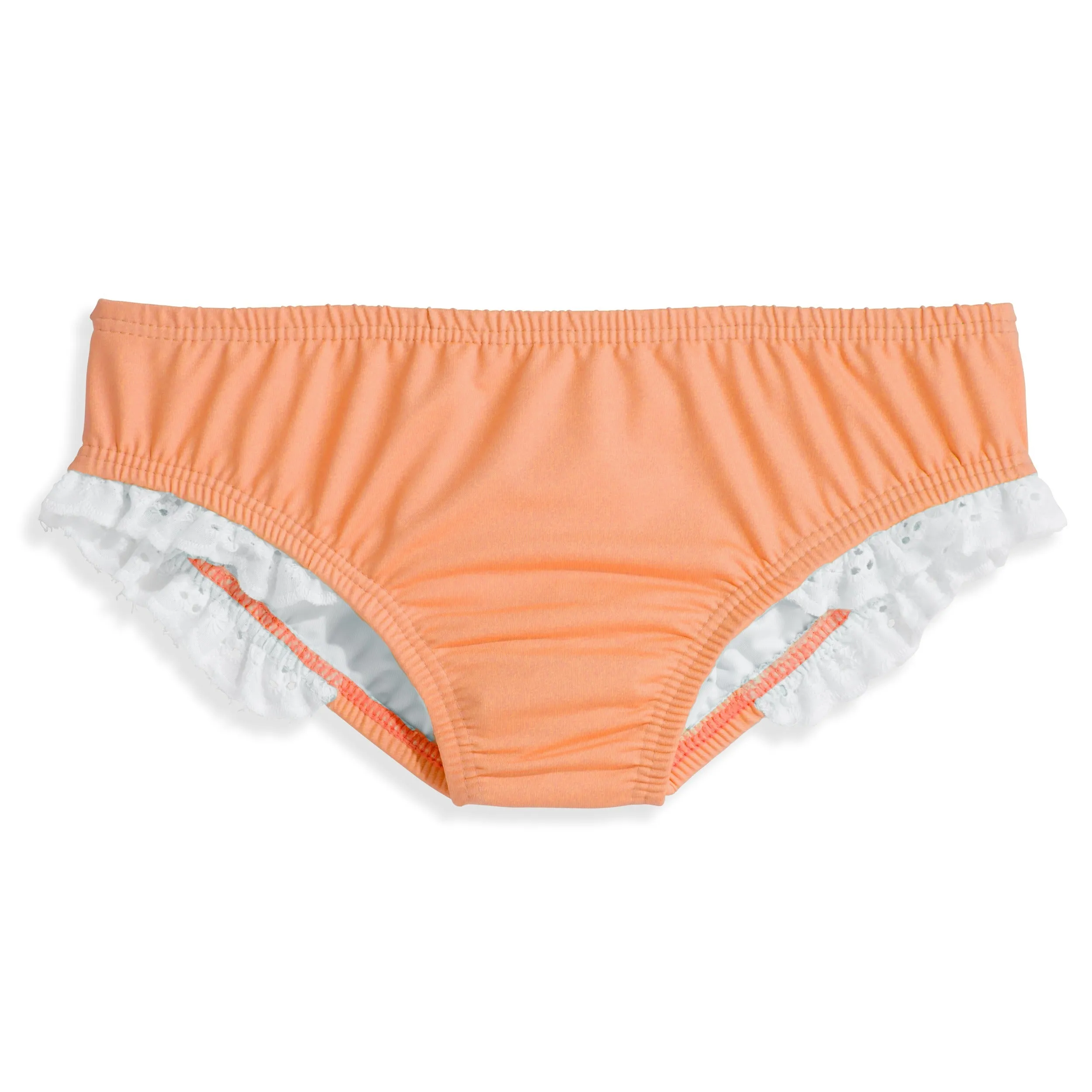 Ruffled Bathing Suit Bottom -- Orange