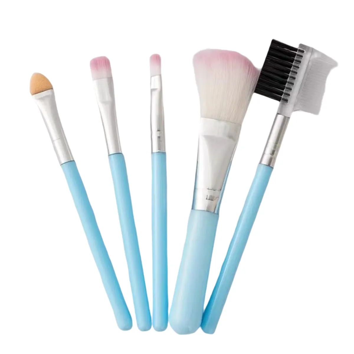 Soft Hair Portable Small 5 Piece Makeup Brush Set