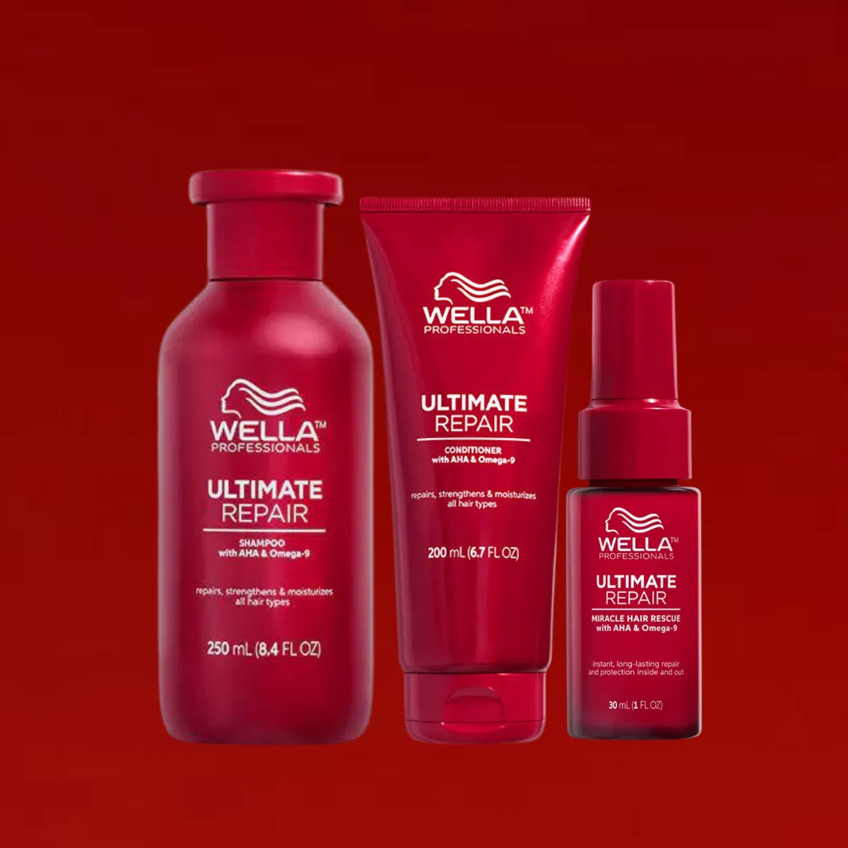 Wella Professionals Ultimate Repair Shampoo, Conditioner & Miracle Hair Rescue Trio